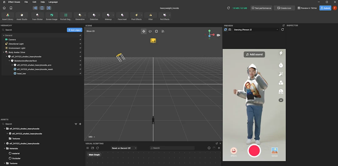 TikTok Effect House interface